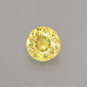0.50캐럿 천연 골든 옐로우 스펜(티타나이트), 라운드 컷, 4.85 mm, VS-SI