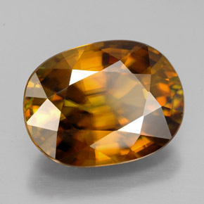 7.00캐럿 천연 멀티컬러 스펜(티타나이트), 타원형 컷, 13.4×10.2 mm, IF