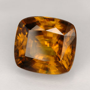 6.59캐럿 천연 코냑 스펜(티타나이트), 쿠션 컷, 11.6×10.7 mm, VVS