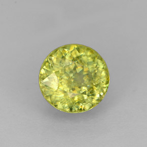 1.36캐럿 천연 골든 그린 스펜(티타나이트), 라운드 컷, 6.48 mm, VS