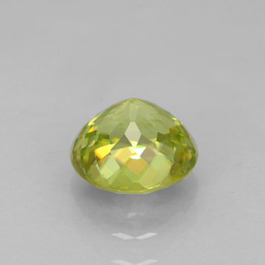 1.36캐럿 천연 골든 그린 스펜(티타나이트), 라운드 컷, 6.48 mm, VS