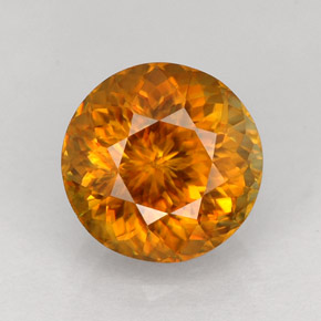 1.70캐럿 천연 골든 오렌지 스펜(티타나이트), 라운드 컷, 7.16 mm, VVS-VS