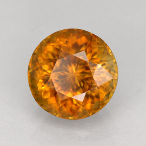 1.70캐럿 천연 골든 오렌지 스펜(티타나이트), 라운드 컷, 7.16 mm, VVS-VS