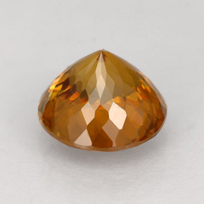 1.70캐럿 천연 골든 오렌지 스펜(티타나이트), 라운드 컷, 7.16 mm, VVS-VS