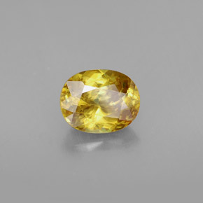 1.59캐럿 천연 골든 옐로우 스펜(티타나이트), 타원형 컷, 8.2×6.5 mm, VVS-VS