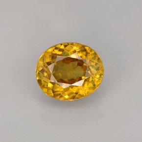 1.12캐럿 천연 골든 옐로우 스펜(티타나이트), 타원형 컷, 6.8×5.9 mm, VVS-VS