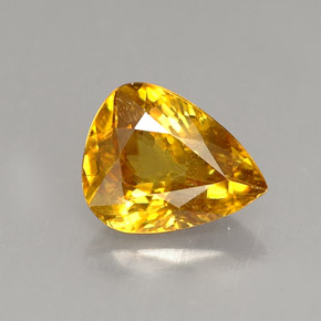 1.56캐럿 천연 골든 오렌지 스펜(티타나이트), 배 모양, 8.4×6.8 mm, VS