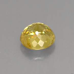 0.98캐럿 천연 녹빛 옐로우 스펜(티타나이트), 라운드 컷, 5.87 mm, VS-SI