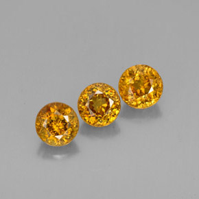 캐럿 천연 골든 오렌지 스펜(티타나이트) 보석, 라운드 컷, 4.60 mm, VS