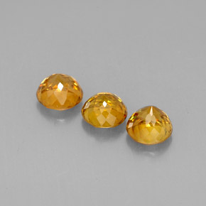 캐럿 천연 골든 오렌지 스펜(티타나이트) 보석, 라운드 컷, 4.60 mm, VS