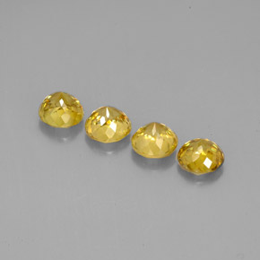 캐럿 천연 골든 옐로우 스펜(티타나이트) 보석, 라운드 컷, 4.45 mm, VS
