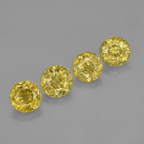 캐럿 천연 녹빛 골든 스펜(티타나이트) 보석, 라운드 컷, 4.79 mm, VS
