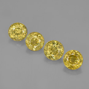 캐럿 천연 녹빛 골든 스펜(티타나이트) 보석, 라운드 컷, 4.79 mm, VS