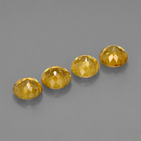 캐럿 천연 골든 옐로우 스펜(티타나이트) 보석, 라운드 컷, 4.96 mm, VS