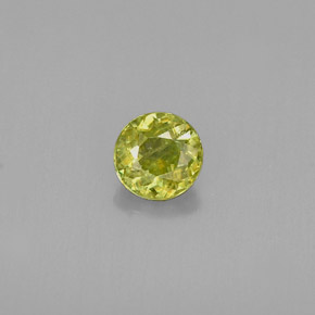 0.44캐럿 천연 골든 그린 스펜(티타나이트), 라운드 컷, 4.61 mm, VS