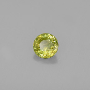 0.44캐럿 천연 골든 그린 스펜(티타나이트), 라운드 컷, 4.61 mm, VS