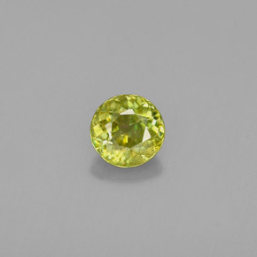 0.46캐럿 천연 골든 그린 스펜(티타나이트), 라운드 컷, 4.79 mm, VS