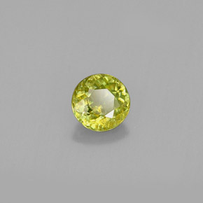0.46캐럿 천연 골든 그린 스펜(티타나이트), 라운드 컷, 4.79 mm, VS