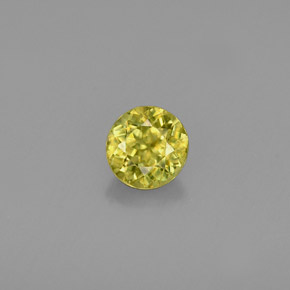 0.48캐럿 천연 골든 그린 스펜(티타나이트), 라운드 컷, 4.79 mm, VS