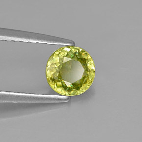 0.59캐럿 천연 골든 그린 스펜(티타나이트), 라운드 컷, 5.20 mm, VS