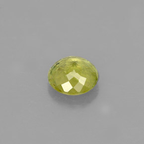 0.59캐럿 천연 골든 그린 스펜(티타나이트), 라운드 컷, 5.20 mm, VS