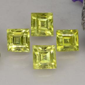 1.50캐럿 천연 담황색 스펜(티타나이트) 보석, 스퀘어, 3.9×3.7 mm, VS-SI