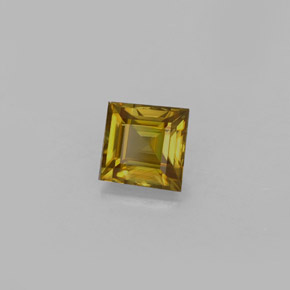 0.68캐럿 천연 골든 옐로우 스펜(티타나이트), 스퀘어, 4.9×4.8 mm, VS