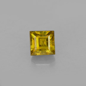 0.83캐럿 천연 골든 옐로우 스펜(티타나이트), 스퀘어, 4.7×4.6 mm, VS