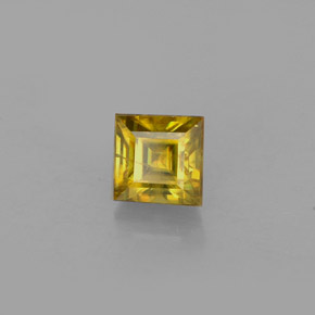 0.83캐럿 천연 골든 옐로우 스펜(티타나이트), 스퀘어, 4.7×4.6 mm, VS