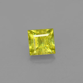 0.65캐럿 천연 녹빛 골든 스펜(티타나이트), 스퀘어, 4.5×4.4 mm, VS-SI