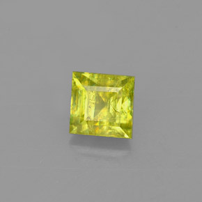 0.65캐럿 천연 녹빛 골든 스펜(티타나이트), 스퀘어, 4.5×4.4 mm, VS-SI
