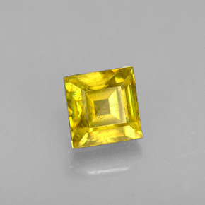 0.64캐럿 천연 녹빛 골든 스펜(티타나이트), 스퀘어, 4.4×4.4 mm, VS-SI