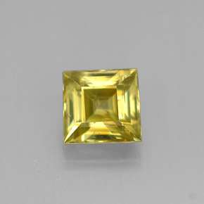 0.45캐럿 천연 녹빛 골든 스펜(티타나이트), 스퀘어, 4.3×4.2 mm, VS