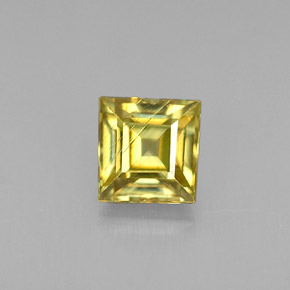 0.43캐럿 천연 녹빛 골든 스펜(티타나이트), 스퀘어, 4.2×4 mm, VS