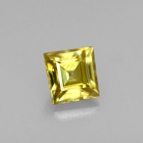 0.43캐럿 천연 녹빛 골든 스펜(티타나이트), 스퀘어, 4.2×4 mm, VS
