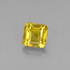 0.43캐럿 천연 골든 옐로우 스펜(티타나이트), 에메랄드 컷, 3.9×3.9 mm, VS-SI