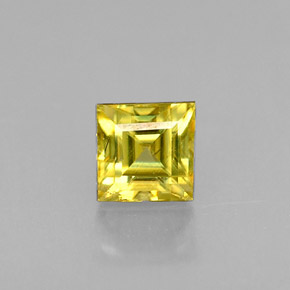 0.35캐럿 천연 녹빛 골든 스펜(티타나이트), 스퀘어, 3.5×3.5 mm, VS
