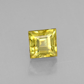 0.35캐럿 천연 녹빛 골든 스펜(티타나이트), 스퀘어, 3.5×3.5 mm, VS