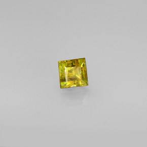 0.46캐럿 천연 녹빛 골든 스펜(티타나이트), 스퀘어, 3.6×3.5 mm, VS