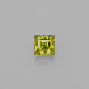 0.41캐럿 천연 골든 그린 스펜(티타나이트), 스퀘어, 3.9×3.7 mm, VS