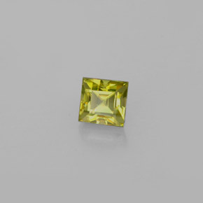 0.41캐럿 천연 골든 그린 스펜(티타나이트), 스퀘어, 3.9×3.7 mm, VS