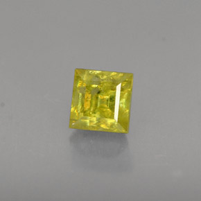 0.56캐럿 천연 녹빛 골든 스펜(티타나이트), 스퀘어, 4.1×4.1 mm, VS-SI