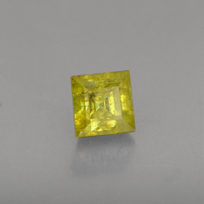 0.56캐럿 천연 녹빛 골든 스펜(티타나이트), 스퀘어, 4.1×4.1 mm, VS-SI