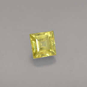 0.36캐럿 천연 녹빛 골든 스펜(티타나이트), 스퀘어, 3.8×3.8 mm, VS-SI