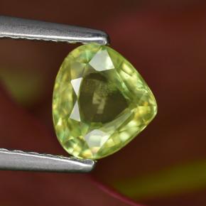 0.83캐럿 천연 골든 그린 스펜(티타나이트), 배 모양, 6.3×5.7 mm, VS
