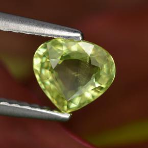 0.83캐럿 천연 골든 그린 스펜(티타나이트), 배 모양, 6.3×5.7 mm, VS