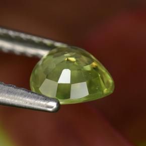 0.83캐럿 천연 골든 그린 스펜(티타나이트), 배 모양, 6.3×5.7 mm, VS