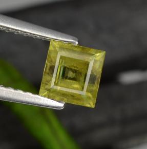 0.76캐럿 천연 녹빛 골든 스펜(티타나이트), 스퀘어, 5.3×5.2 mm, VS-SI