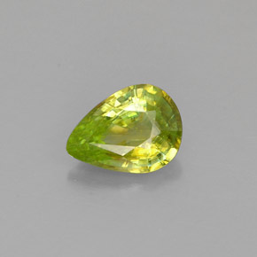 0.67캐럿 천연 골든 그린 스펜(티타나이트), 배 모양, 6.7×5 mm, VVS-VS