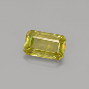 1.25캐럿 천연 녹빛 골든 스펜(티타나이트), 에메랄드 컷, 7.8×4.9 mm, VS